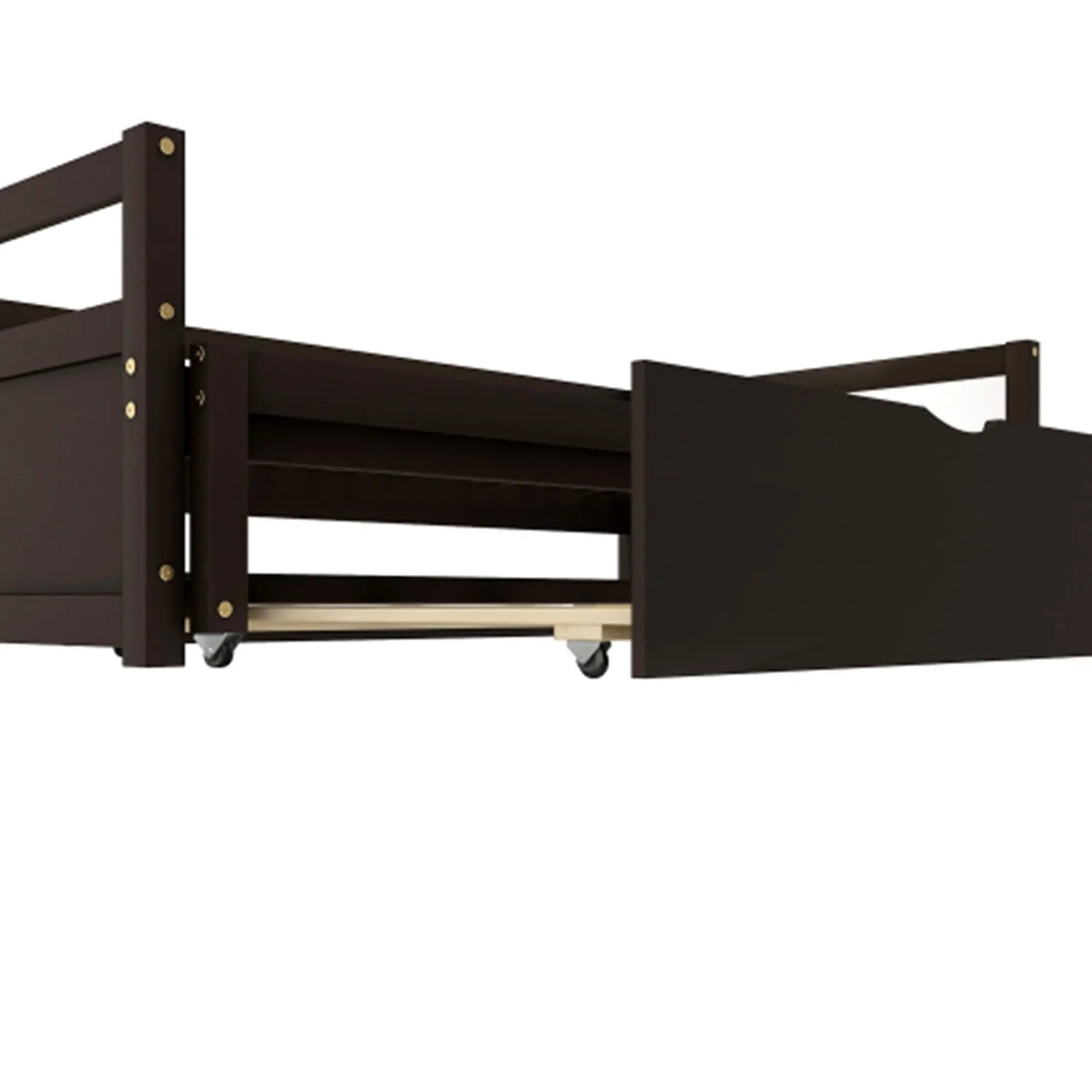 Extending Daybed with Pop Up Trundle Included Twin, Captain Bed for Kids Boys Girls Adults, Twin to King Wooden Platform Bed Frame for 3 People, No Box Spring Needed, 78.1 x 41.8 x 23.2 inch Espresso