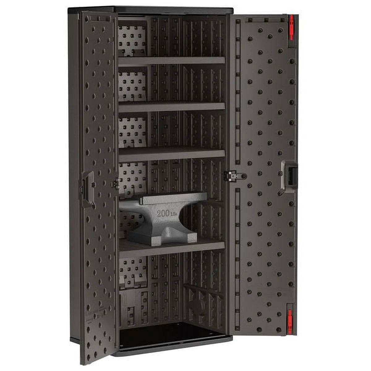 Suncast 72 in 4-Shelf Storage Cabinet Locker for Garage, Black, BMCCPD7204