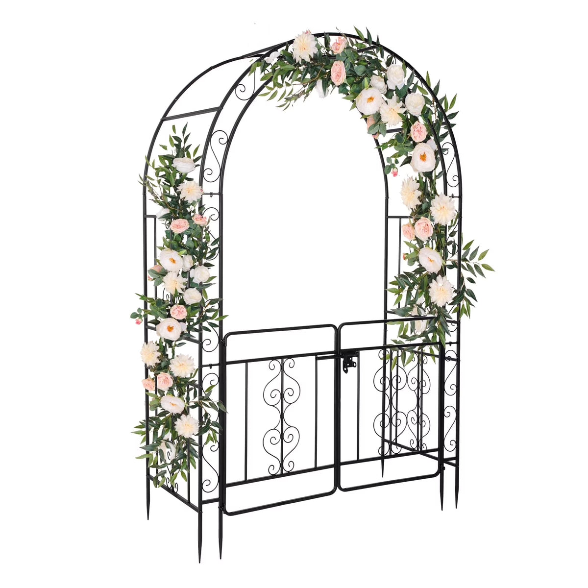 Ktaxon Metal Garden Arch 7Ft Garden Trellis Arch Arbor Outdoor Wedding