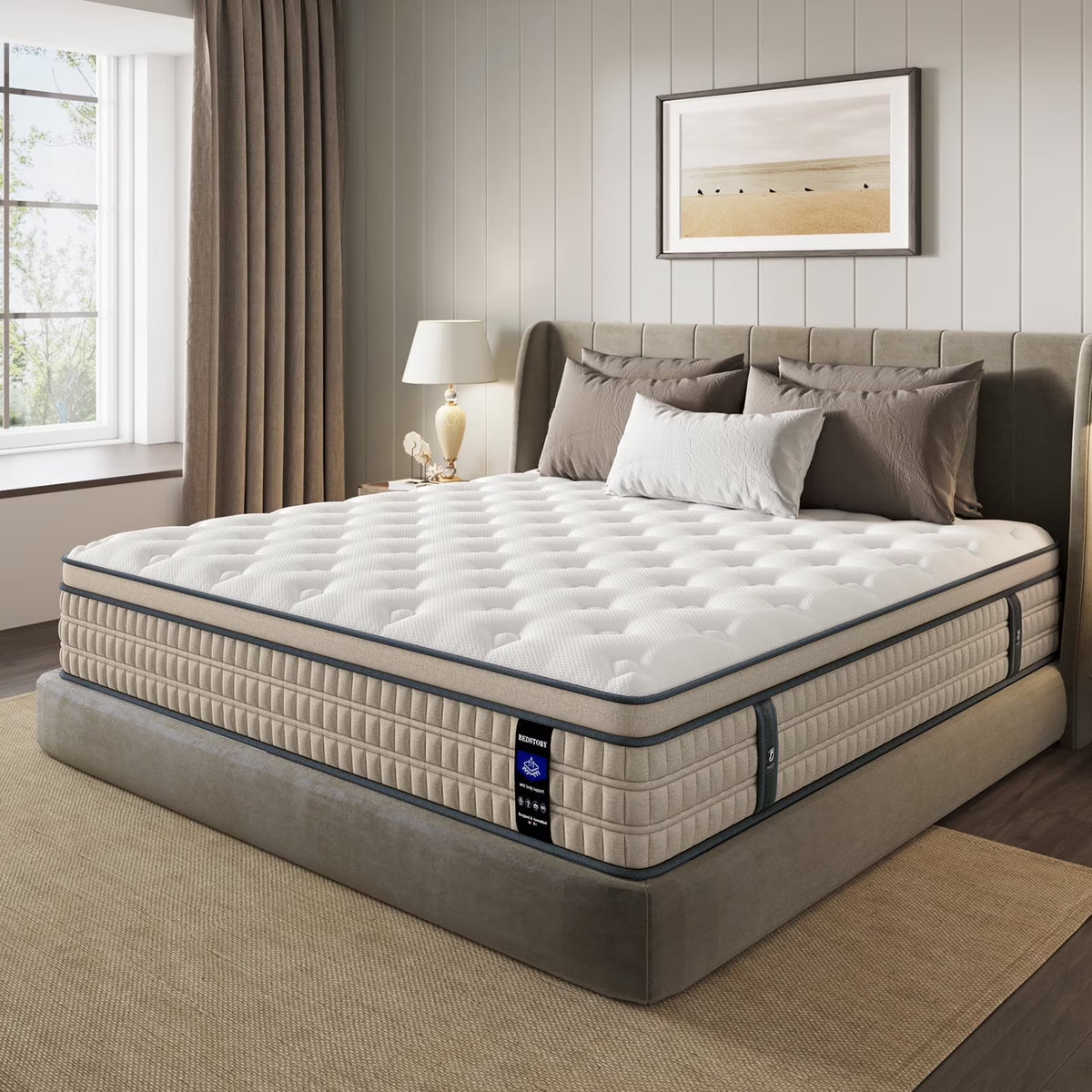 Sleepmax 12 inch Queen Size Firm Hybrid Mattress, 365 Night Trial, Motion Isolation & Pressure Relief, CertiPUR-US Certified, Adult