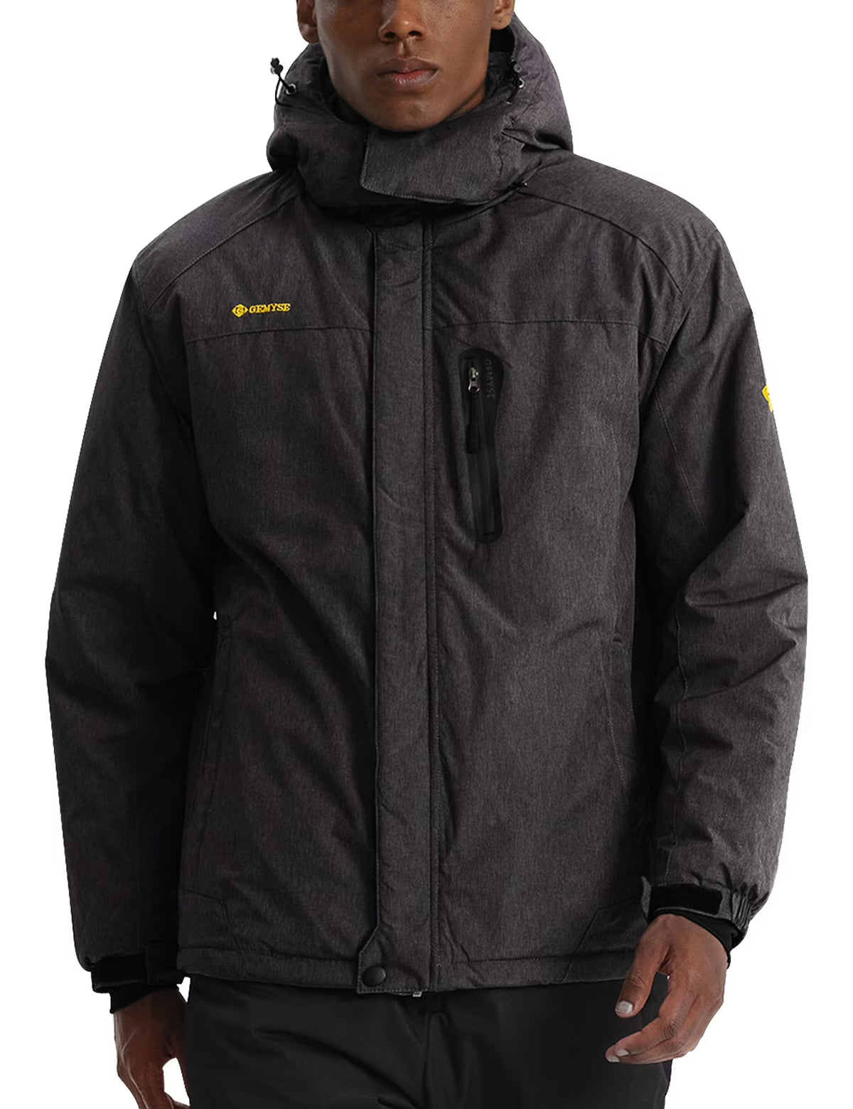 GEMYSE Mens Mountain Ski Snow Jacket Waterproof Windbreaker for Winter Rain(Graphite Grey, XL)