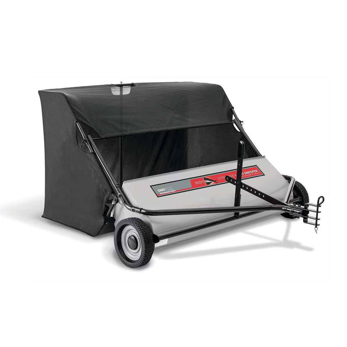 Ohio Steel Tow Behind Lawn Sweeper, 42 inch, 22 Cu. ft, Heavy-Duty Leaf and Grass Collector, Patented Spiral Brush