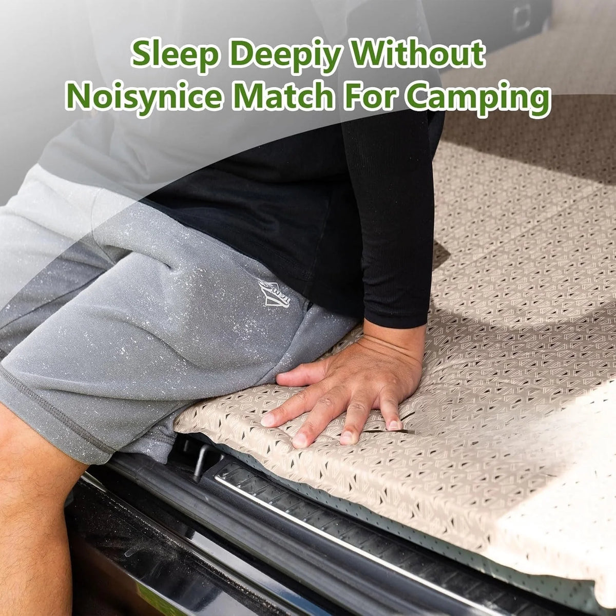 Self Inflating Camping Bed with Pillow �C Thick Memory Foam Car Pad, 9.0 R-Value for Hiking & Backpacking