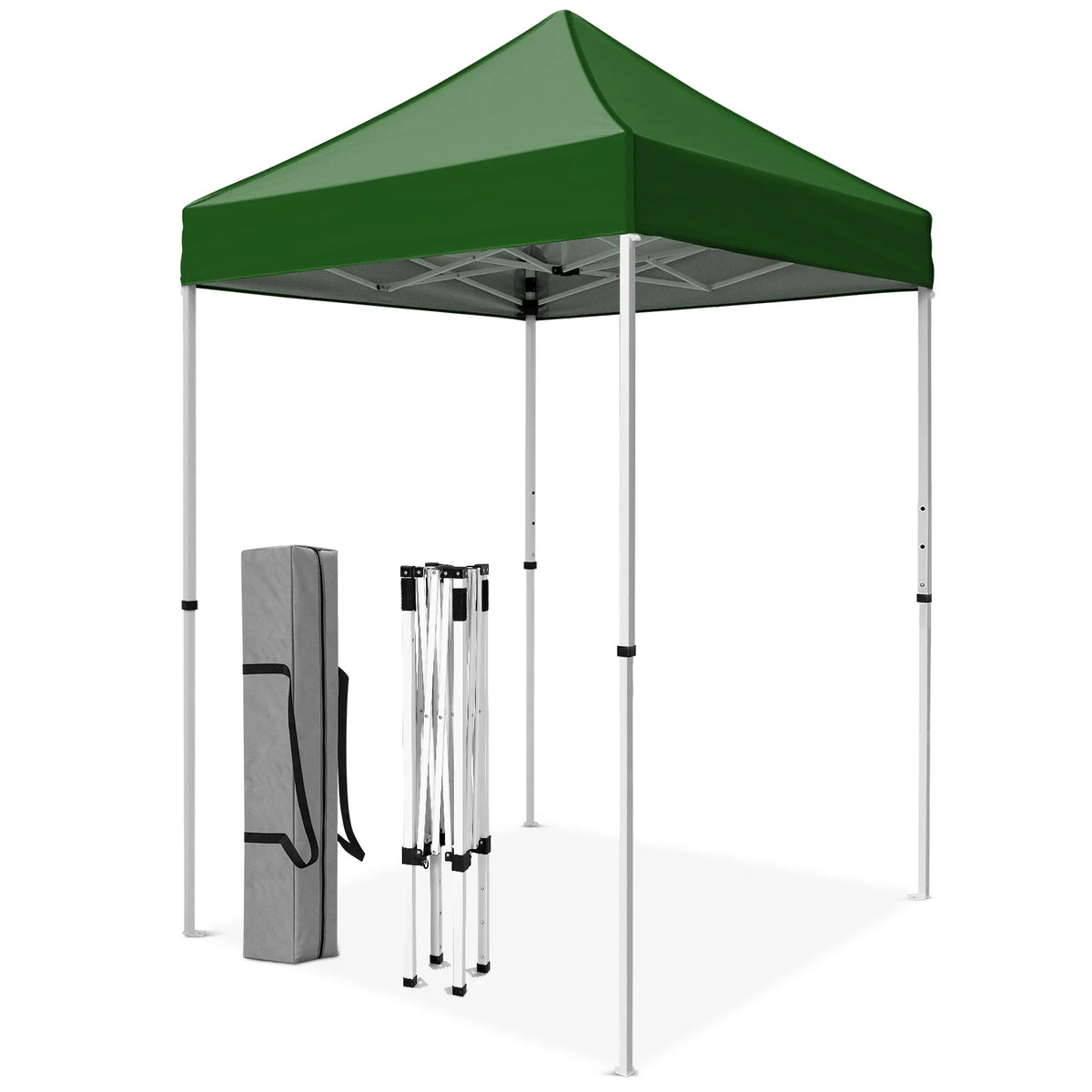 INTER HUT 5x5 Outdoor Pop up Canopy Gazebo, Instant Easy Set up Outdoor Canopy Commercial Fair Shelter, Beige