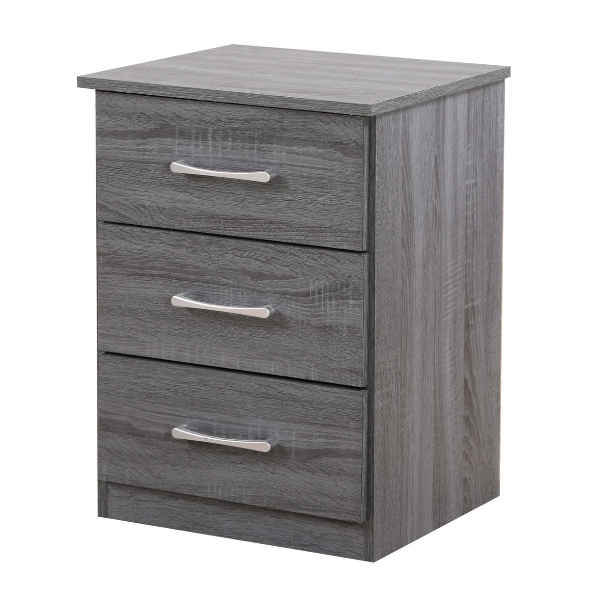 Glory Furniture Boston 3 Drawer Nightstand in Gray