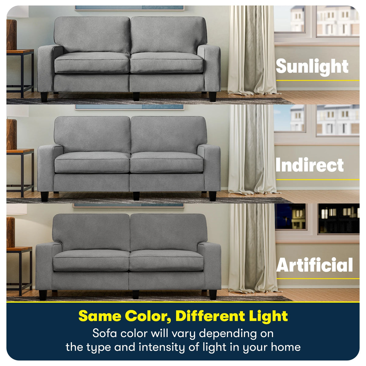 Serta Palisades 61" Track Arm Sofa Loveseat with Removable Covers Beige