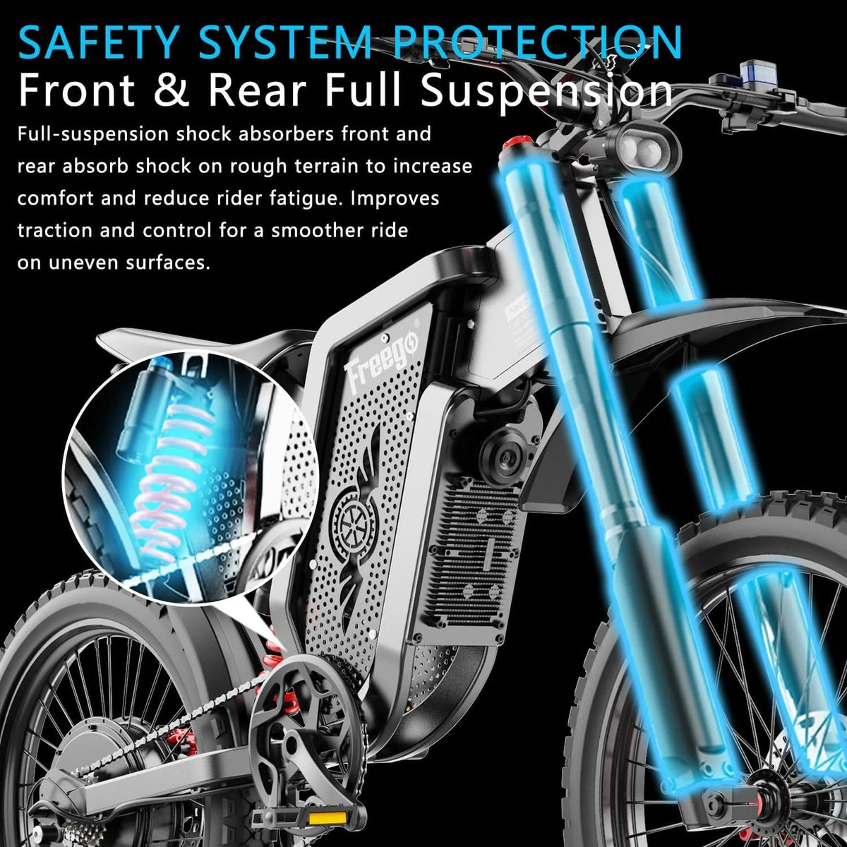 FREEGO X2 Pro Electric Dirt Bike 6000W(Peak) Motor 60V/30Ah Battery,50MPH/80Mile UL2849