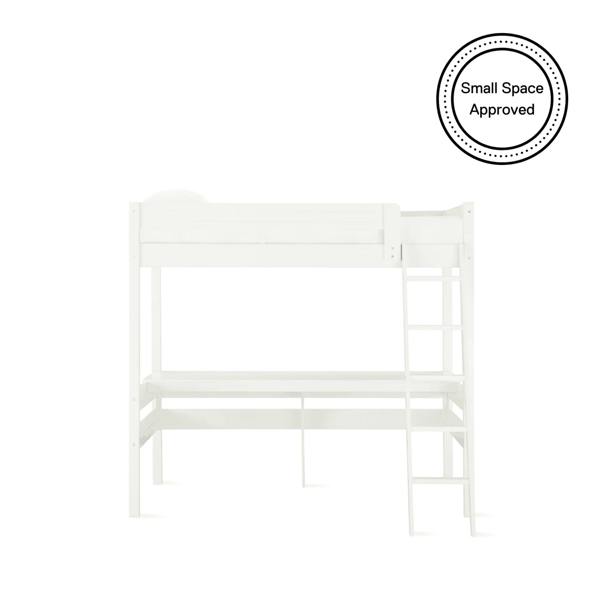 Teen Novogratz Lennon Twin Size Loft Bed with Desk, White