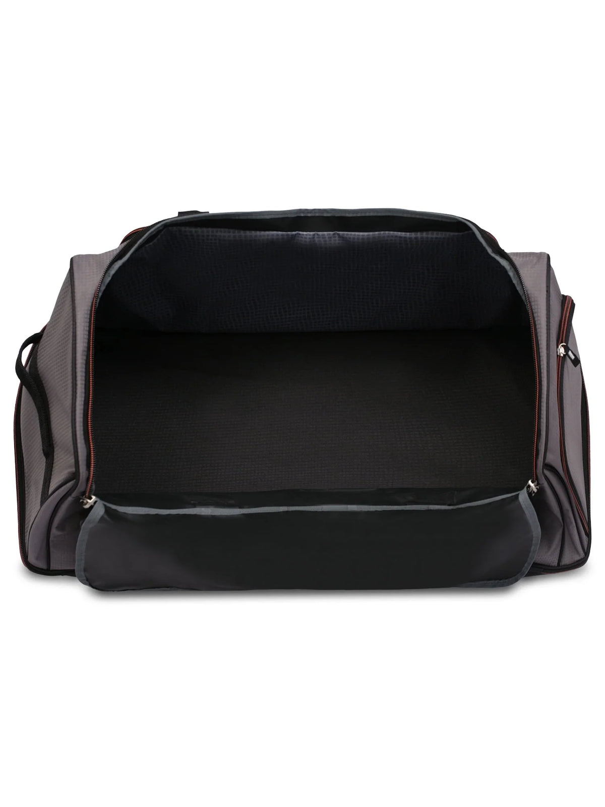 Protege Rolling Drop-Bottom Duffel Bag for Travel, 30 in, Black and Grey