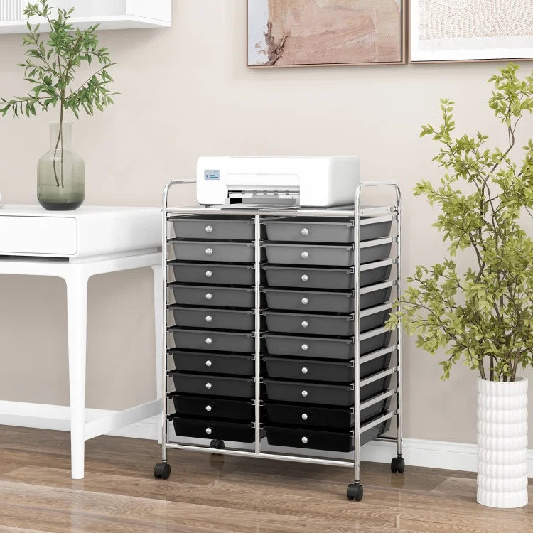 20 Drawers Rolling Storage Cart Studio Organizer