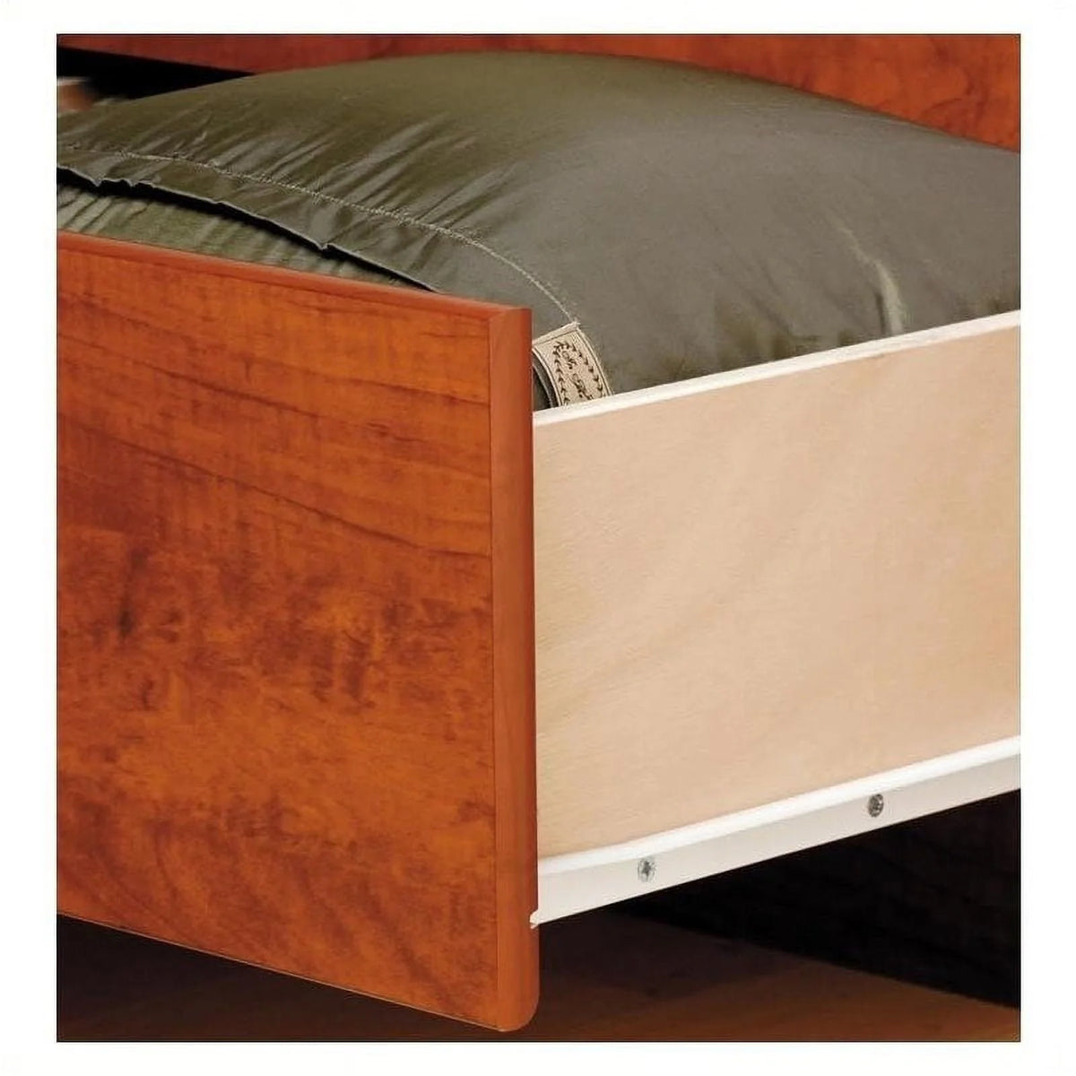 Bowery Hill Queen Platform Storage Bed in Cherry