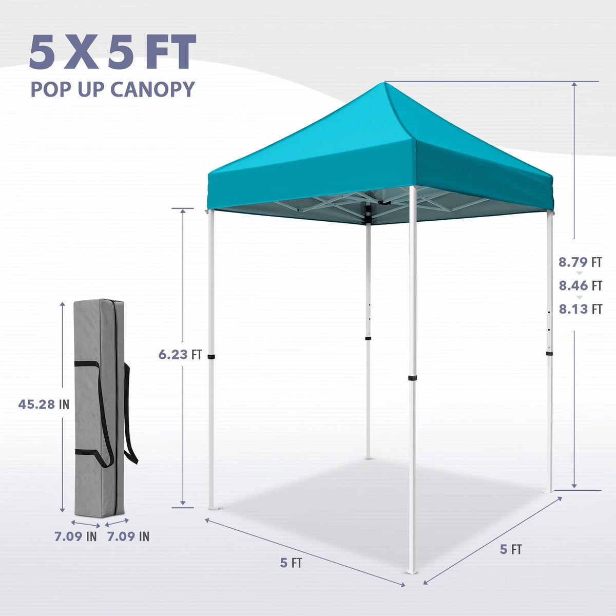 INTER HUT 5x5 Outdoor Pop up Canopy Gazebo, Instant Easy Set up Outdoor Canopy Commercial Fair Shelter, Beige