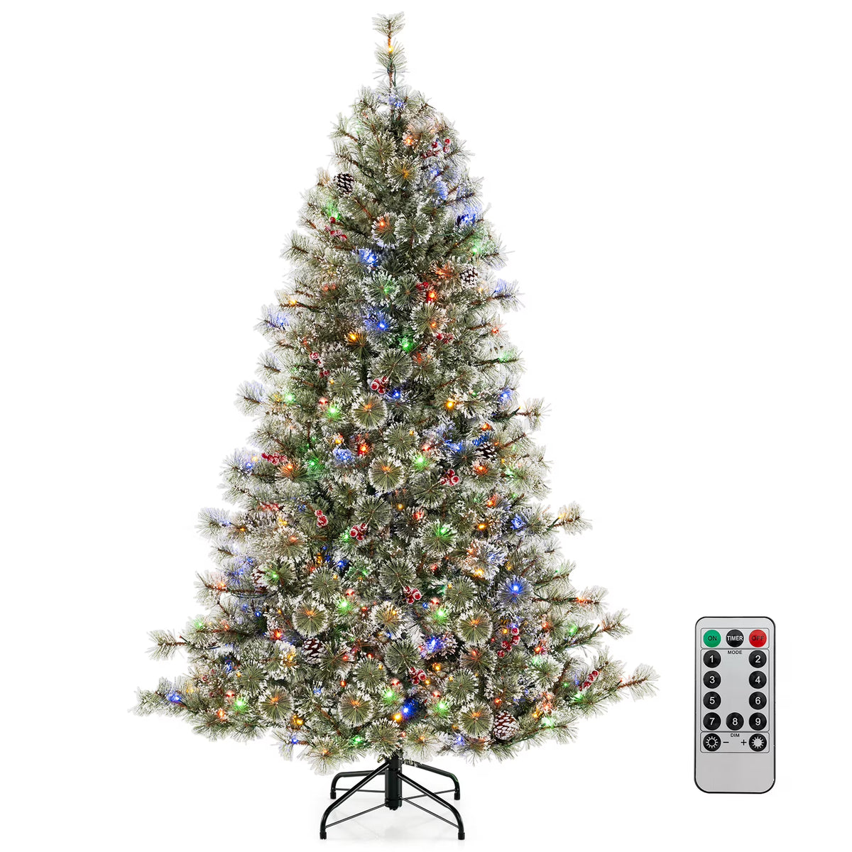 Costway 9 FT Artificial Christmas Tree with  360?�� Quick Power Connector 1714 Pine Needles