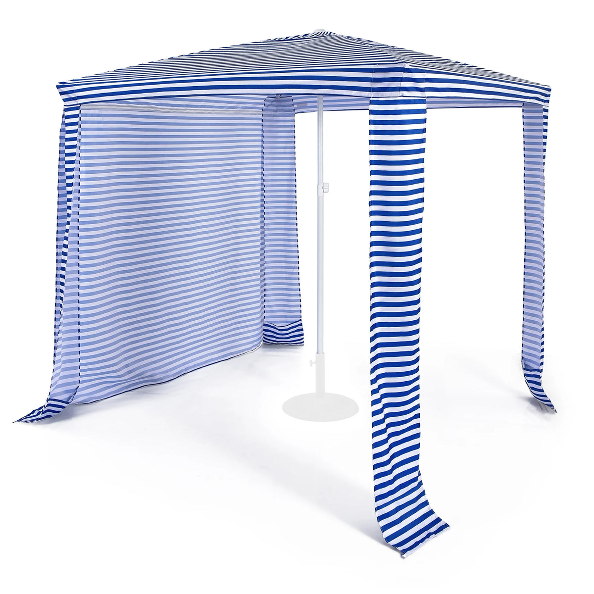 Costway 6.6' x 6.6' Foldable Beach Cabana Easy-Setup Beach Canopy W/ Carry Bag Blue
