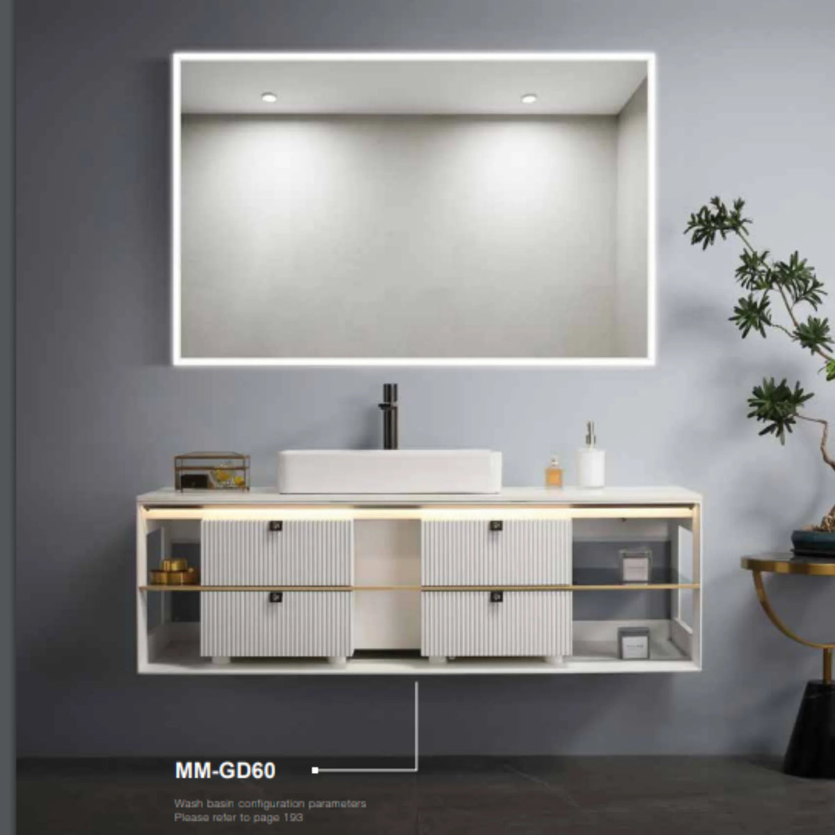 Modern Mirrors Astral Lighted Bathroom Vanity Mirror, Wall Mirror with Dimmable Daylight LED Lighting