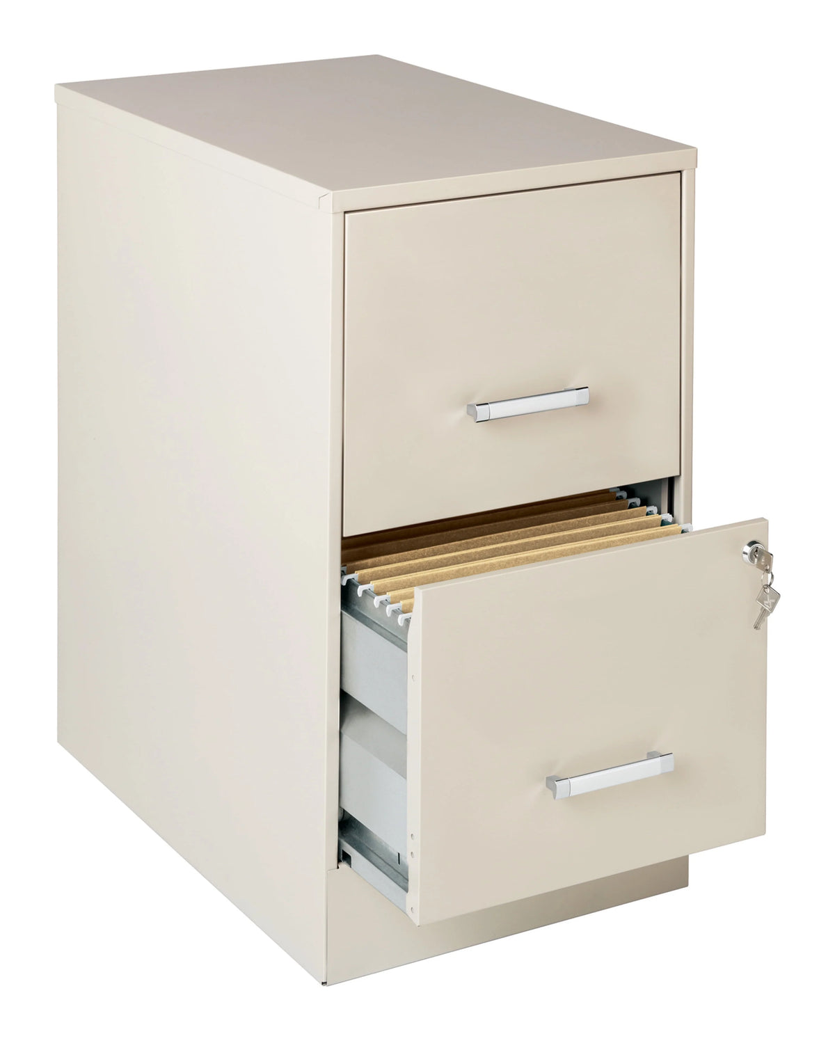 Space Solutions 22" Deep 2 Drawer Mobile Smart Letter Width Vertical File Cabinet, Stone