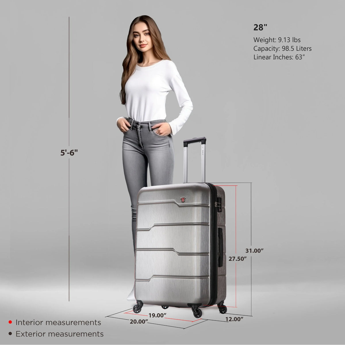 DUKAP Rodez 28" Lightweight Hardside Spinner Luggage