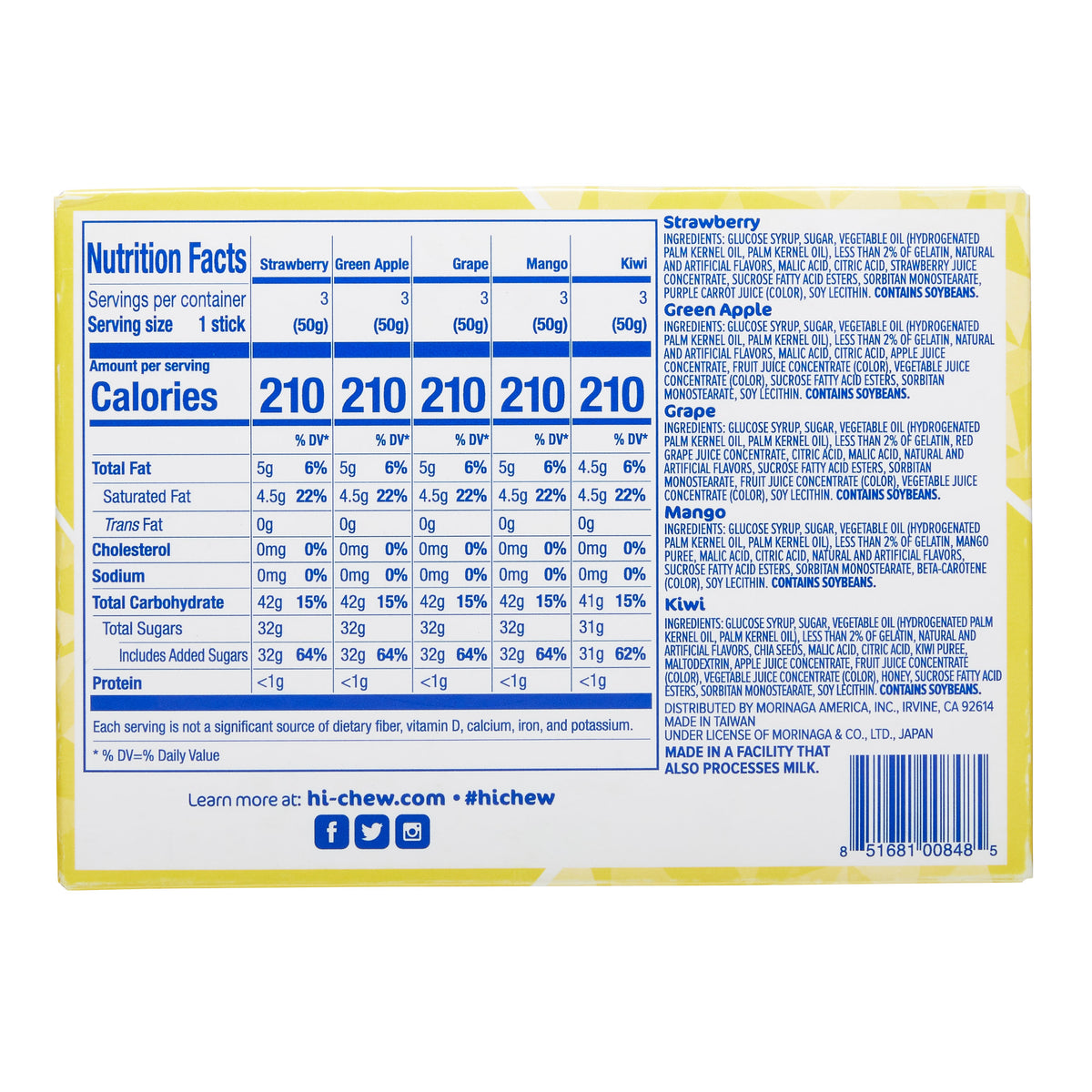 Hi-Chew Fruit Chews, Variety, 1.76 oz, 15-count