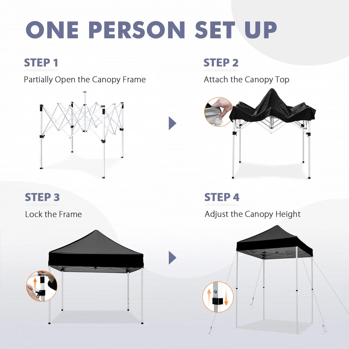 INTER HUT 5x5 Outdoor Pop up Canopy Gazebo, Instant Easy Set up Outdoor Canopy Commercial Fair Shelter, Beige