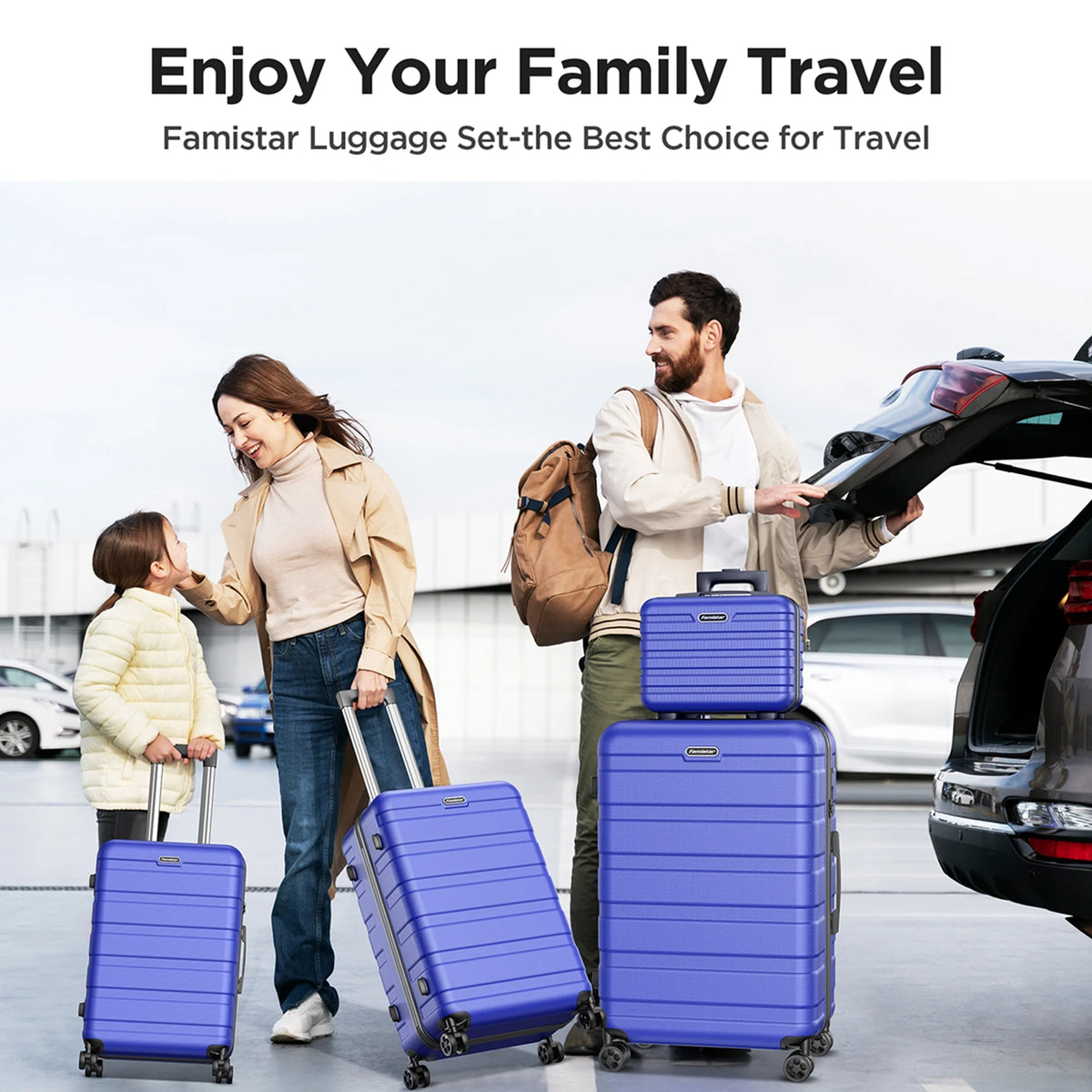 11Pcs Luggage Sets, ABS Hardshell Suitcase w/ Dual 360° Spinner Wheels & TSA Lock, Lightweight Durable Hardside Carry on Luggage for Travel, Deep Black