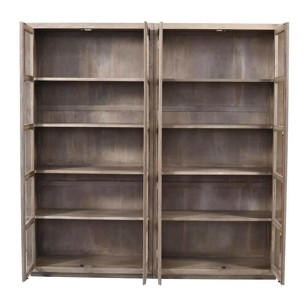 Argyle Bookcase in Modern Light Ash Ivory Finish on Reclaimed Solid Wood