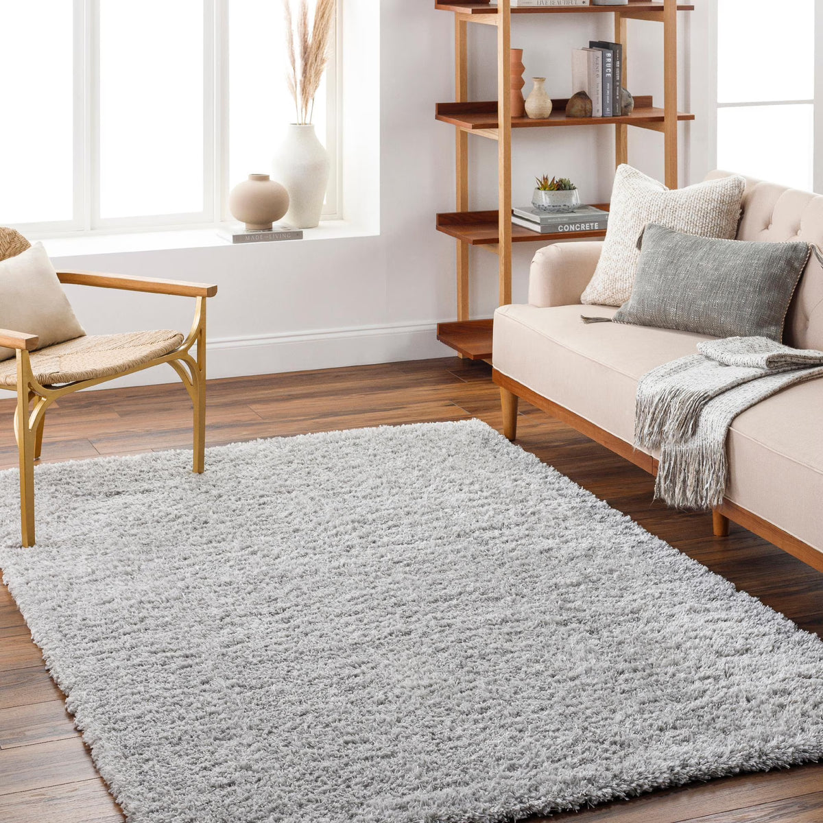 Mark&Day Area Rugs, 5x7 Elk River Modern White Area Rug (5'3" x 7')