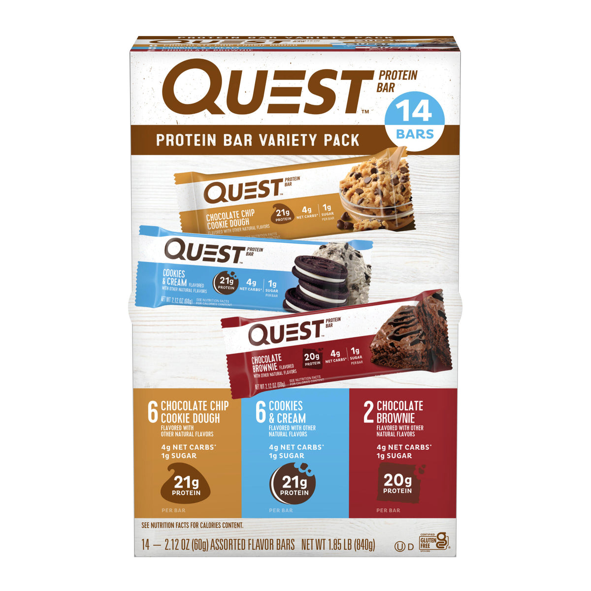 Quest Protein Bar Variety Pack, 2.12 oz, 14-count
