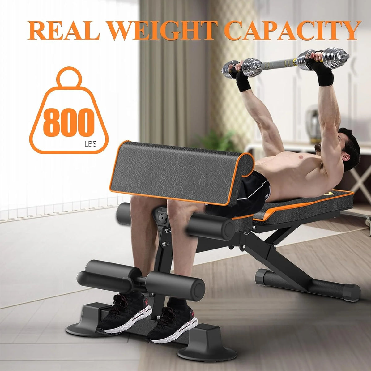 Z ZHICHI Adjustable Weight Bench, Multi-Function Workout Bench, 800LBS Capacity, 1 Pack
