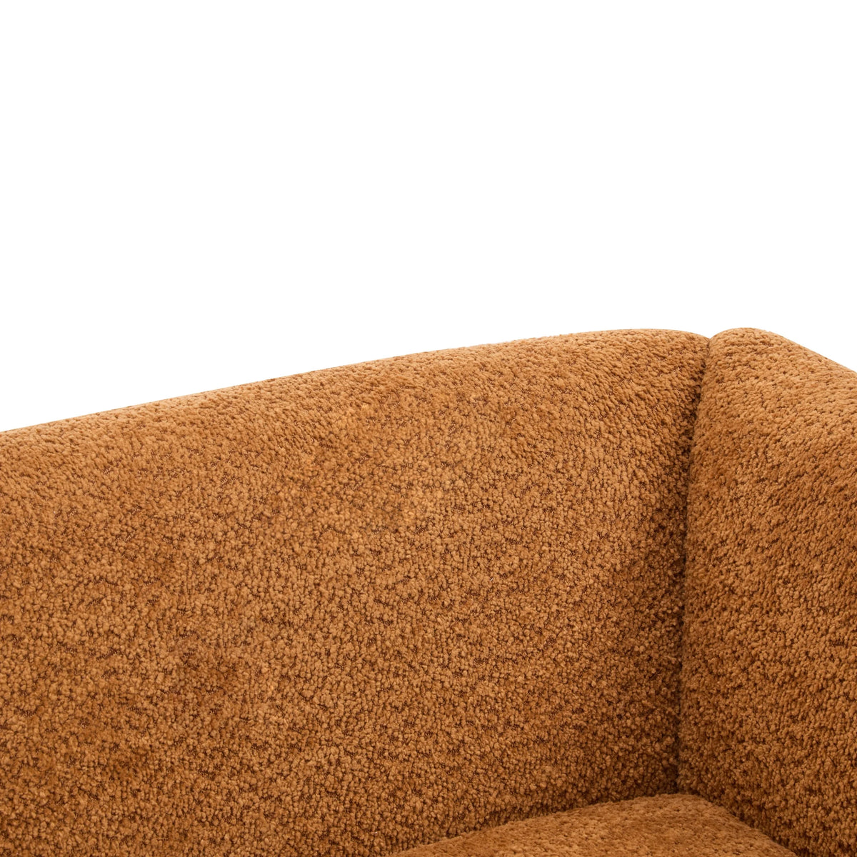 Arlo Modern Boucle Upholstery 2-Seater Sofa with Solid Wood Legs, Caramel