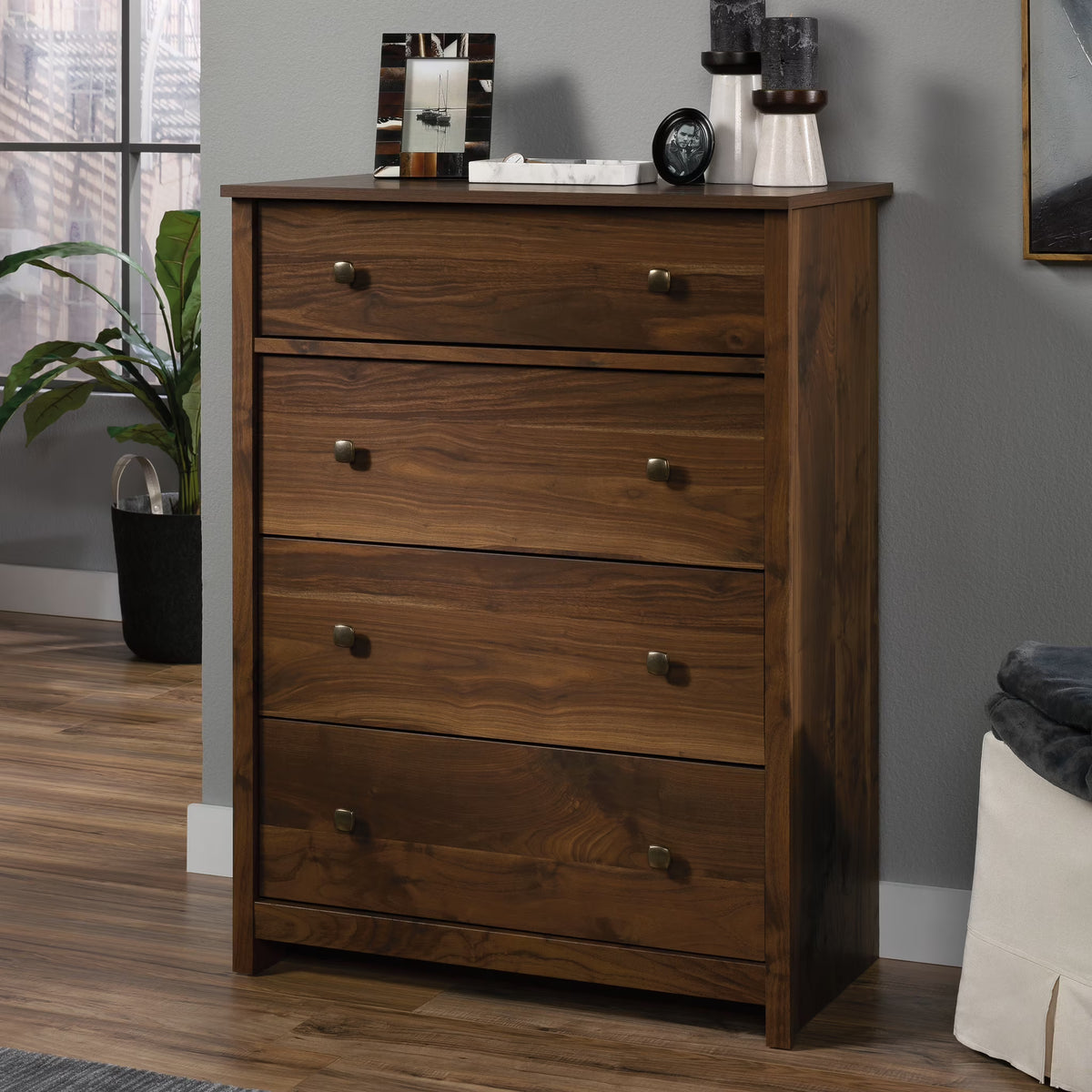 Sauder River Ranch 4-Drawer Dresser Dresser, White Plank Finish