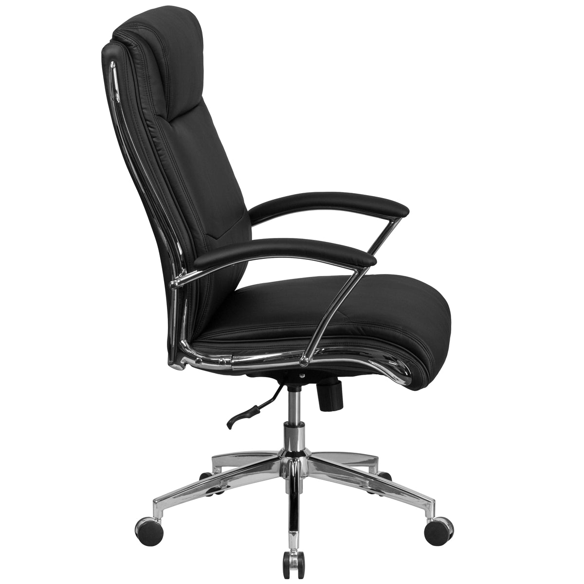 Emma + Oliver High Back Designer White LeatherSoft Smooth Swivel Office Chair with Arms