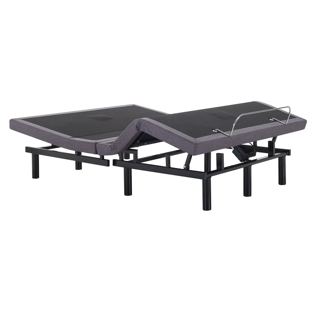 Naomi Home Twin XL Size Ergonomic Adjustable Bed Base with Basic Lumbar Support & Head Tilt, Back & Leg Massage, Wireless Remote, Assembly Needed - Twin XL, Gray