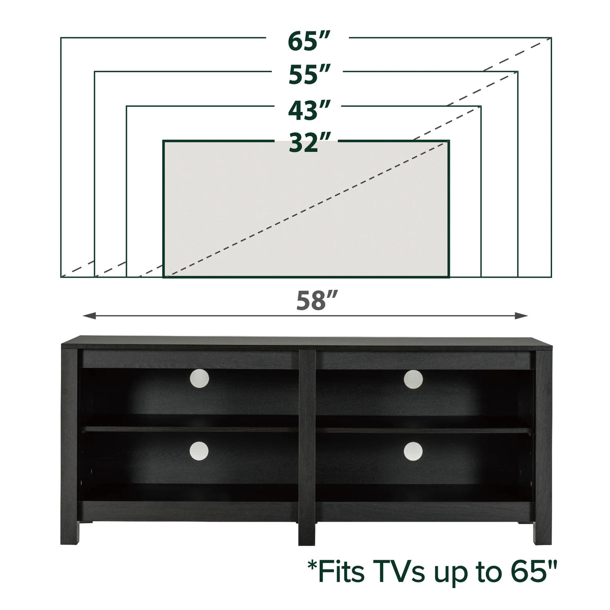 Zinus Camden TV Stand for TVs up to 65", Espresso