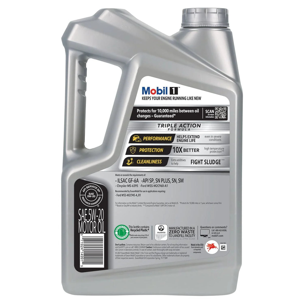 Mobil 1 Advanced Full Synthetic Motor Oil 5W-20, 5 qt  (3 Pack)