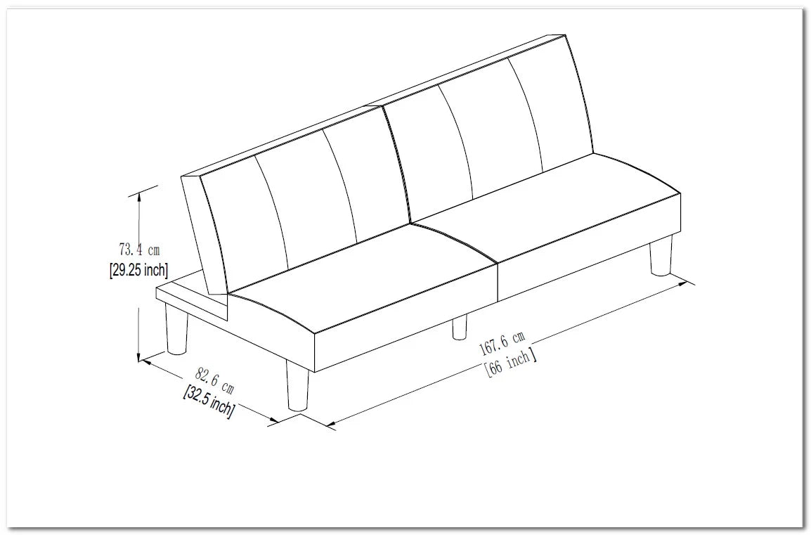 Mainstays 66" Studio Futon, Gray Linen Upholstery