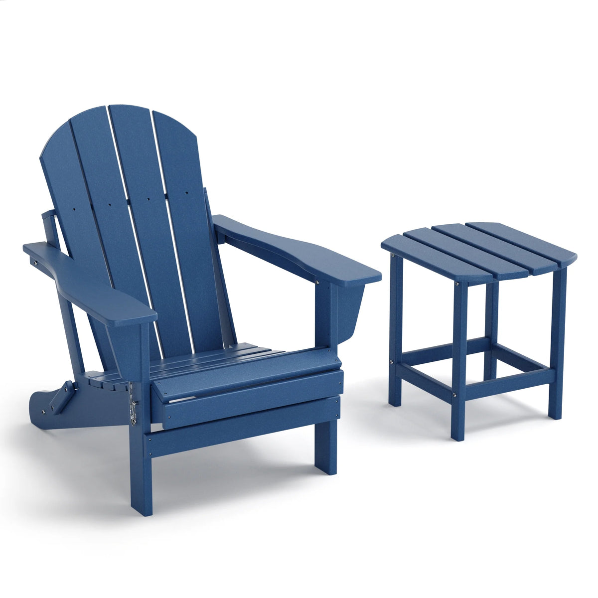 TORVA Folding Adirondack Chair, Fire Pit Chair,Patio Outdoor Chairs All-Weather Proof HDPE Resin for BBQ Beach Deck Garden Lawn Backyard, Black