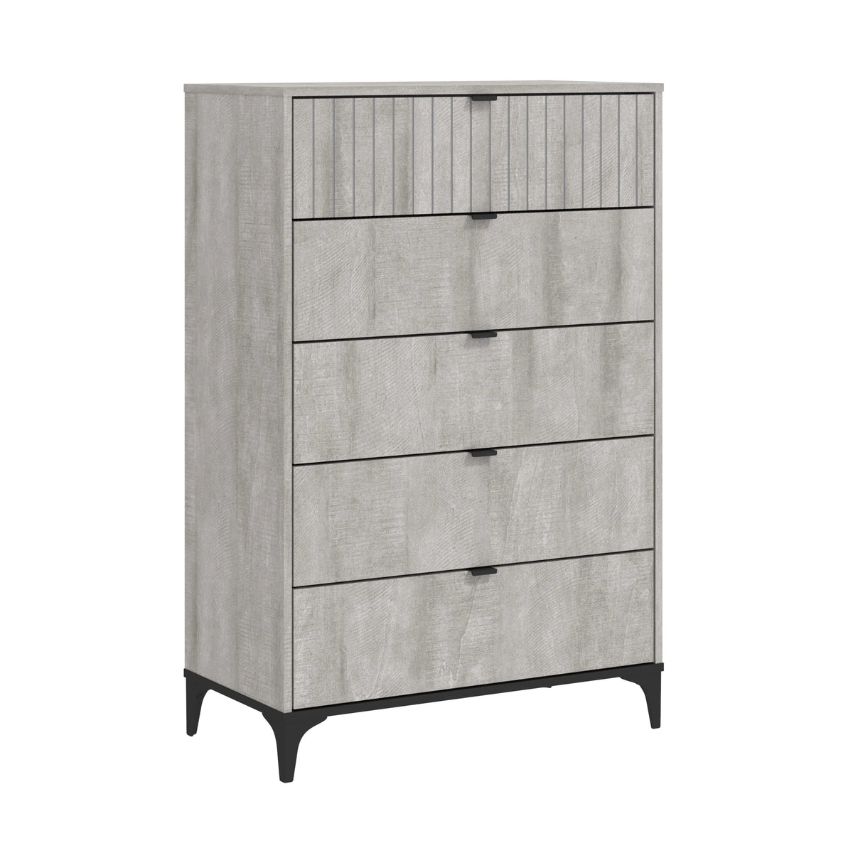 Galano Zaffy 5 Drawer Dressers for bedroom , Dusty Grey Oak