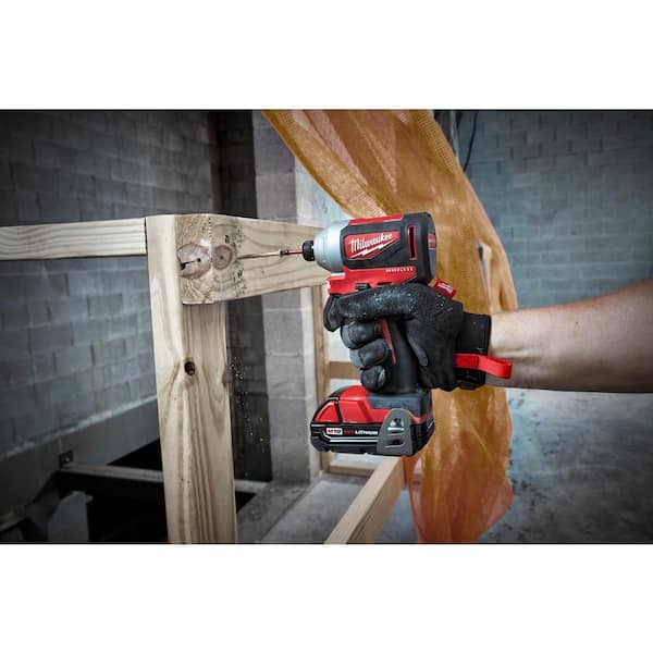 M18 18V Lithium-Ion Brushless Cordless Compact Drill/Impact Combo Kit (2-Tool) W/ (2) 2.0Ah Batteries, Charger & Bag