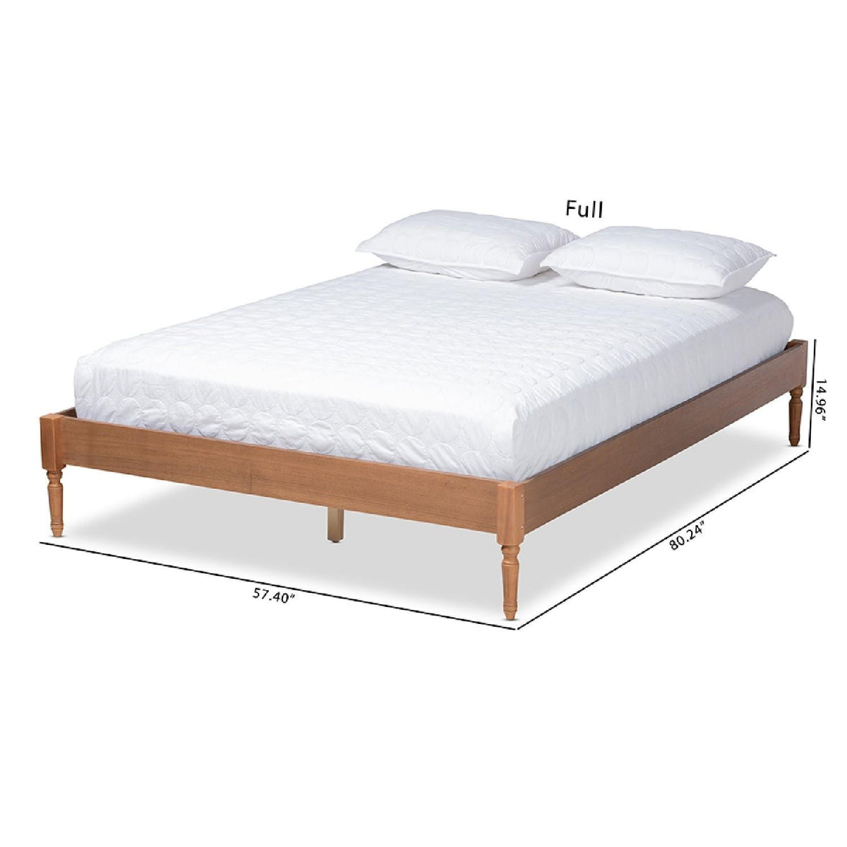 Baxton Studio Colette French Bohemian Ash Walnut Finished Wood Queen Size Platform Bed Frame