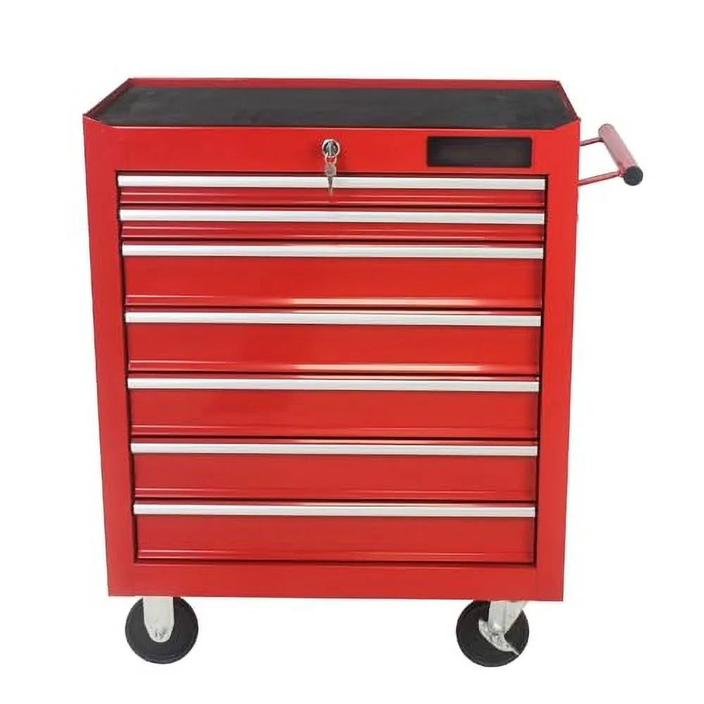 Broadfashion Rolling Tool Box 7 Drawer Tool Chest with Wheels Tool Boxes & Organizers, Alloy Steel Blue, 48.5 Pounds