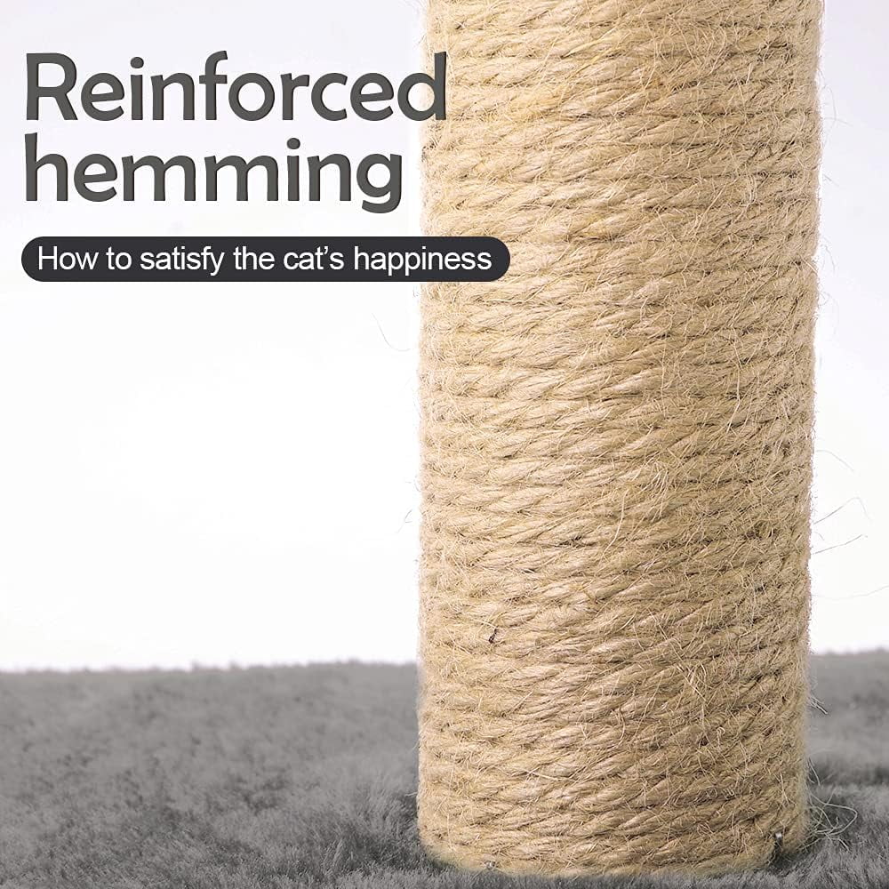 PinkSheep 4 Tier Cat Tree Tower Scratching Post Climber with Sisal Toys & Cat Perch Bed for Small Medium Cats Gray
