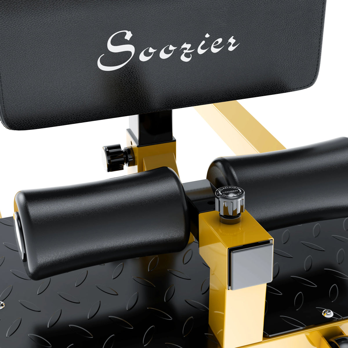 Soozier 3 in 1 Padded Leg Exerciser Push Up Sit Up Squat Machine Home Gym Fitness Equipment Yellow