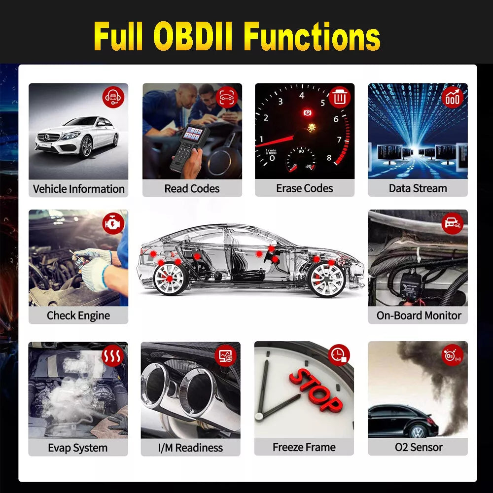 Ancel X6 Wireless OBD2 Diagnostic Scan Tool All System OBD2 Scanner Automative ABS Oil EPB BMS SAS IMMO TPS TPMS Injector Coding DPF 10 Service Tool Car Code Reader 10inch Tablet 2 Years Free Update