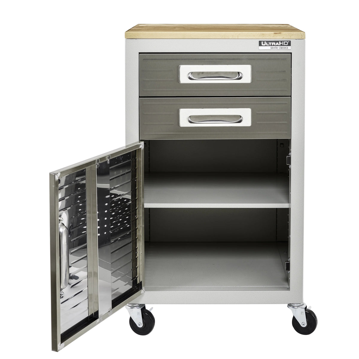 Seville Classics ULTRAHD? 2-Drawer Rolling Steel File Cabinet, Granite Gray