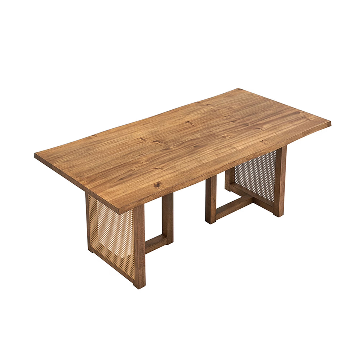 70.87 Inch Rectangular Waves Dining Table,Wooden Dining Table for 6 Persons,Mid Century Modern Large Kitchen Table for Living Room,Bohemian Dining Table