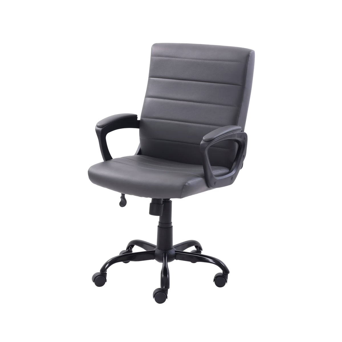 Mainstays Bonded Leather Mid-Back Manager's Office Chair, Gray, Adult