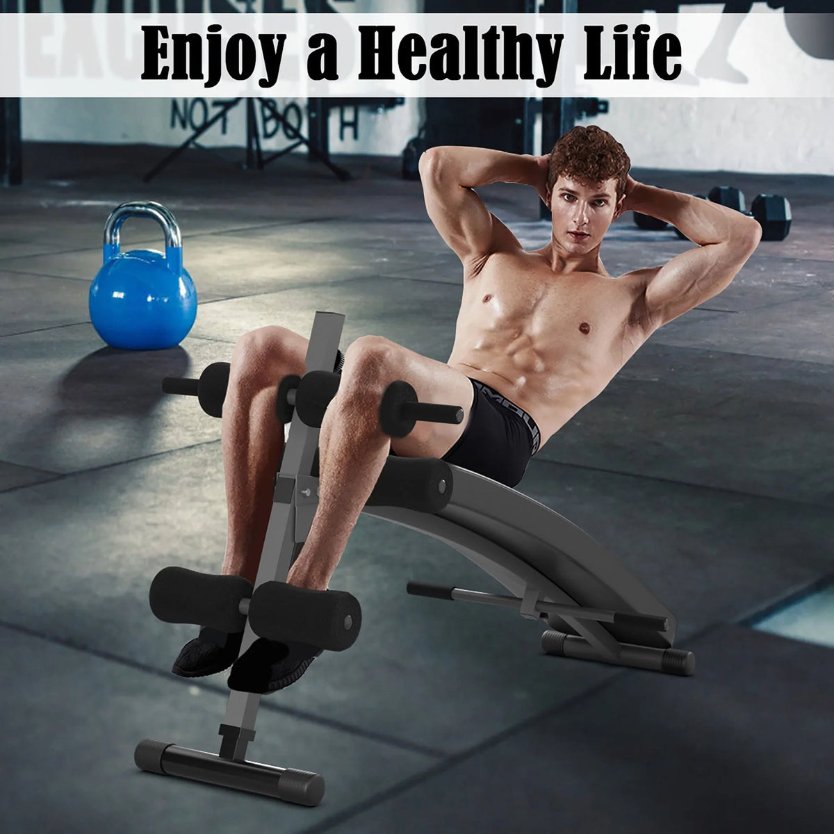 Adjustable Arc-Shaped Decline Sit up Slant Bench Crunch Board Fitness Workout