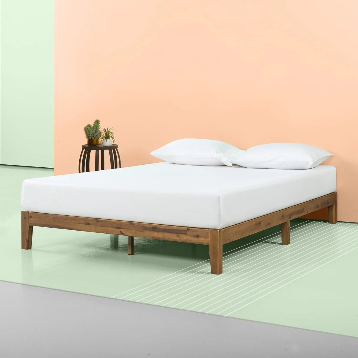 Zinus Lucinda 10" Wood Platform Bed Frame, Queen