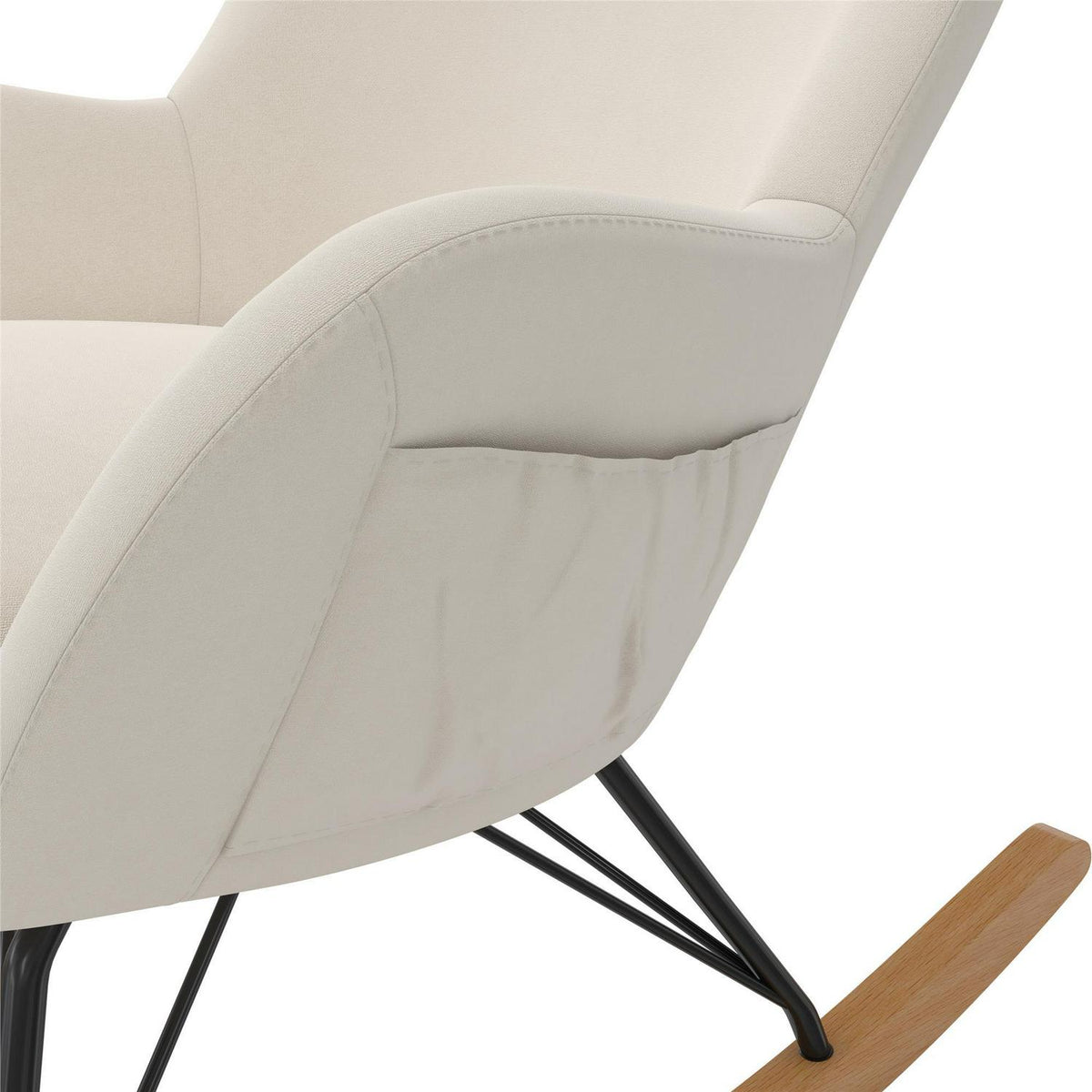 Baby Relax Robbie Rocker with Storage Pockets. Beige Linen